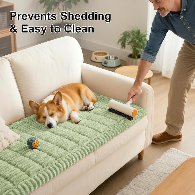 Smiry Couch Cover for Dogs Washable, Non Slip Fuzzy Pet Couch Covers for 3 - Image 6