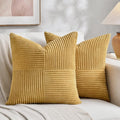 Fancy Homi 2 Packs Mustard Yellow Decorative Throw Pillow Covers 16x16 Inch by Fancy+Homi