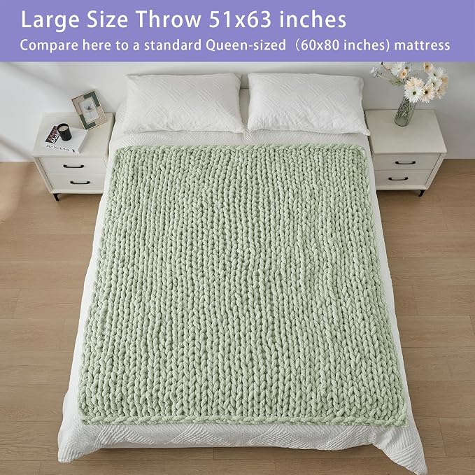 Bigacogo Chunky Knit Throw Blanket - Image 5