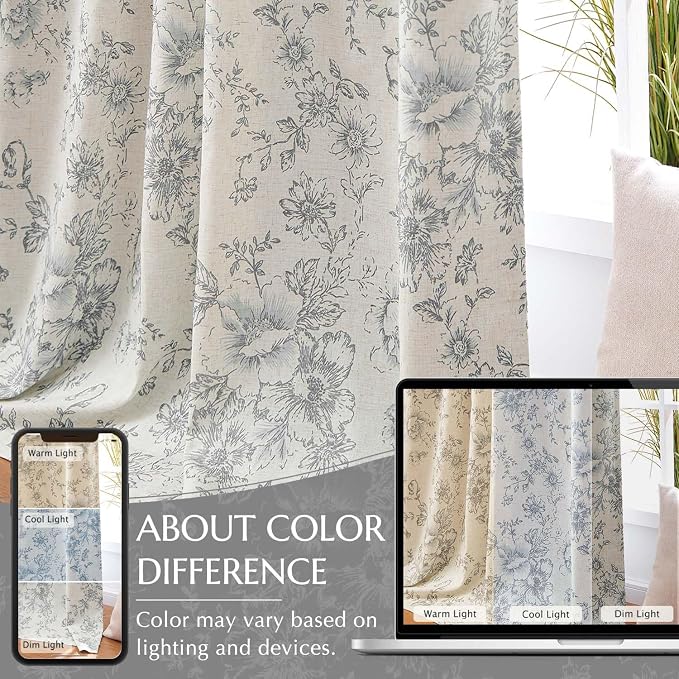 jinchan Blackout Floral Curtains - Image 6