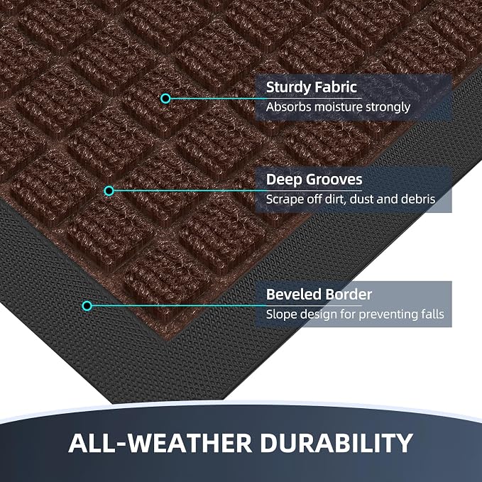 Front Door Mat Outside Entrance, Heavy Duty Waterproof Doormat | 73"x46" - Image 4