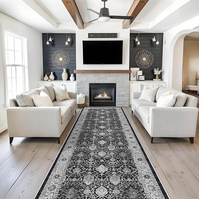 Washable 4x12 Hallway Runner Rug: Vintage Soft Carpet - Image 7