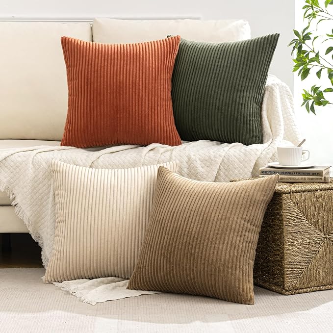 MIULEE Boho Farmhouse Throw Pillow Covers 18x18 Inch Set of 4 Rustic Modern - Image 2