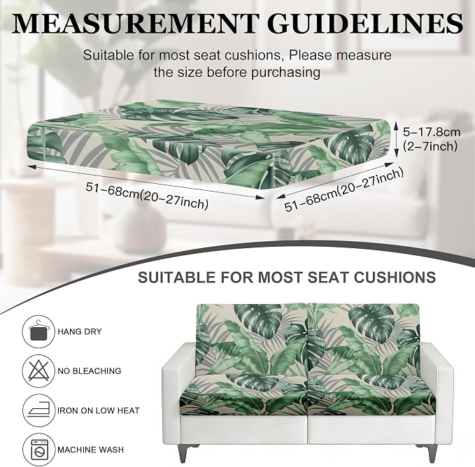 4Pcs Patio Stretch Cushion Covers, Outdoor Sofa Replacement Cover Slipcovers - Image 2