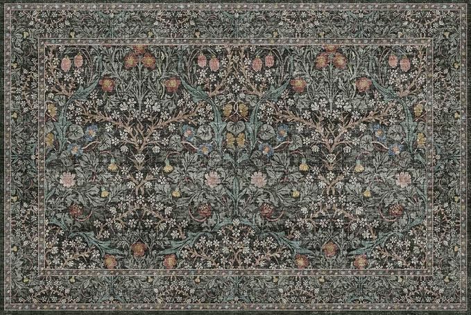 Dark Green Washable Entry Rug - Image 8
