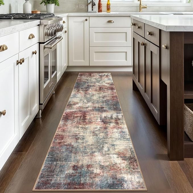 IOHOUZE Abstract Runner Rug 2x8 Ft Washable Runners - Image 2