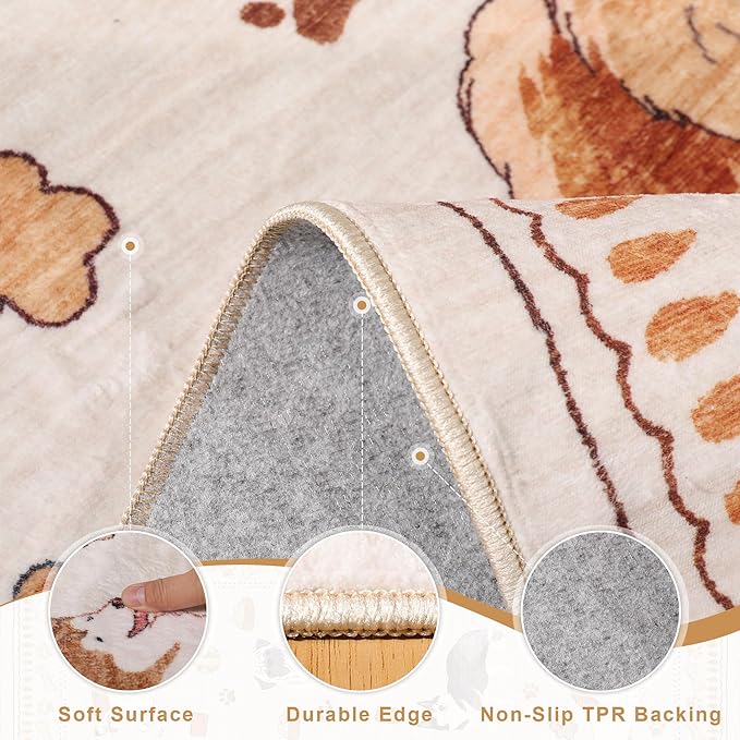 DUKINO 2.6x8 Kitchen Runner Rug, Washable Non Slip Dog Rug, Stain Resistant - Image 6