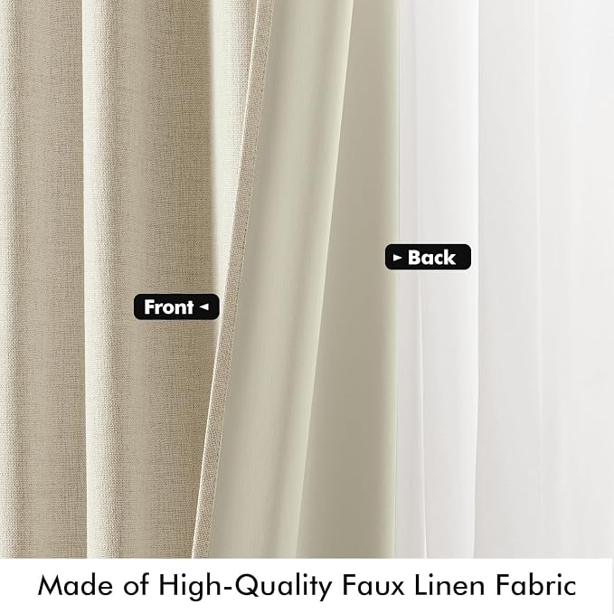 MIULEE 100% Blackout Linen Curtains - Image 6