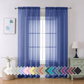 Aiyufeng Royal Blue Sheer Curtains 84 Inches Long 2 Panels Set, Semi by Aiyufeng
