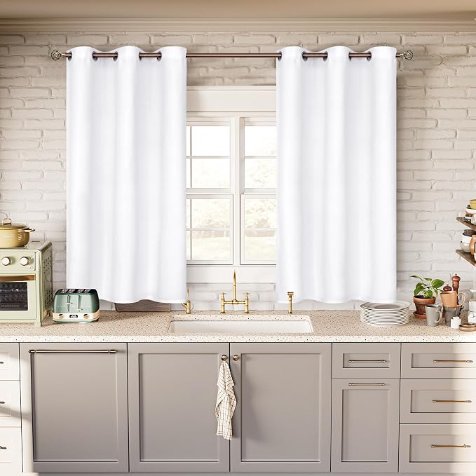 BGment White Curtains 45 Inches Length - Image 2