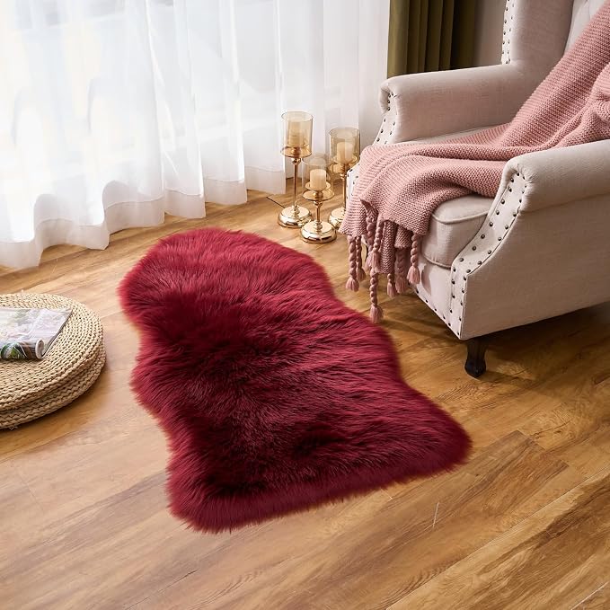 EasyJoy Ultra Soft Fluffy Shaggy Area Rug Faux Fur Rug Chair Cover Seat Pad - Image 4