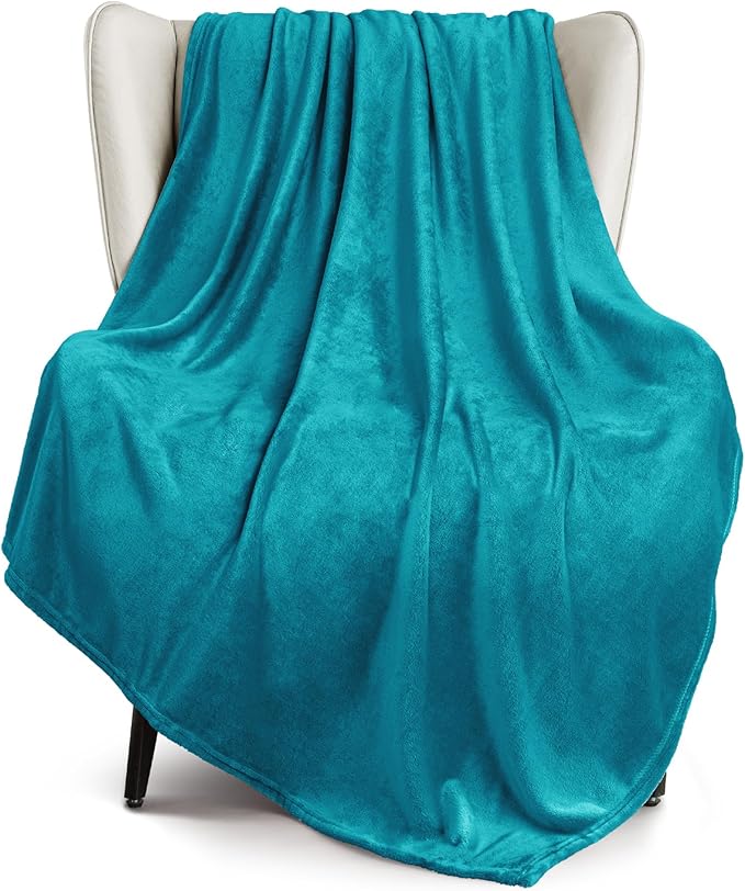 Exclusivo Mezcla Fleece Teal Throw Blanket by ExclusivoMezcla