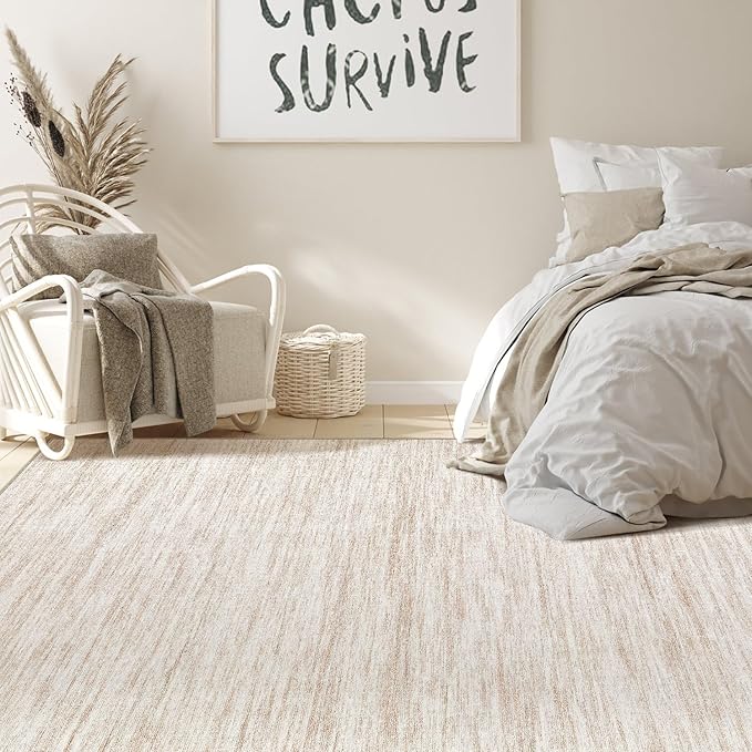 Nakagishi 5X7 Area Rugs Living Room: Washable Large Vintage Rug Neutral - Image 7