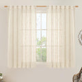 LAMIT Semi Sheer Linen Curtains 54 Inch Length 2 Panels, 52 x 54 Inch by LAMIT