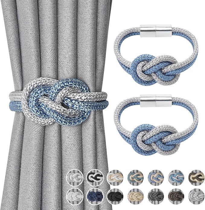 NICEEC 2 Pack Mini Magnetic Curtain Tiebacks Nordic Simple Style Drape Tie by NICEEC