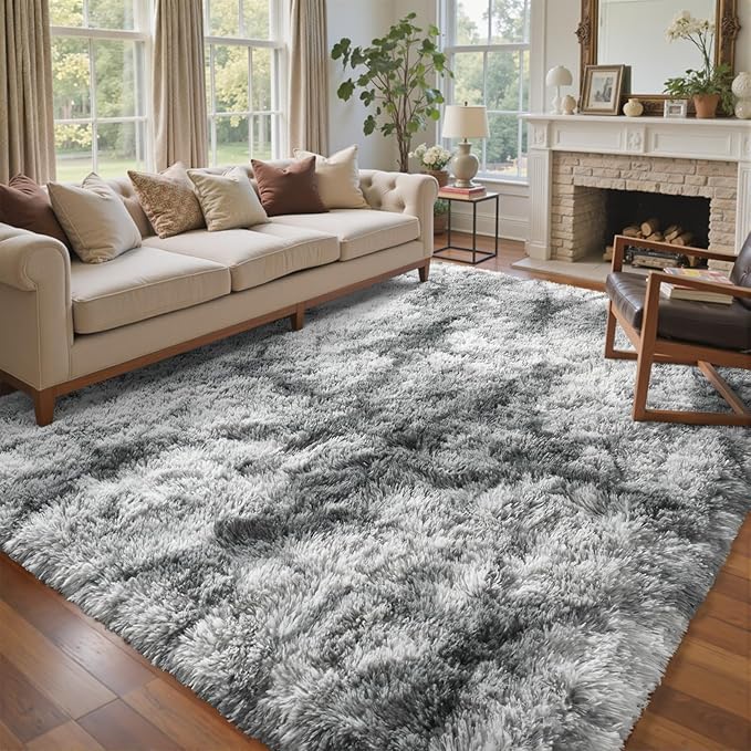8x10 Ft Extra Large Shag Rugs for Living Room, Tie Dyed Ultra Soft Fluffy Furry - Image 3