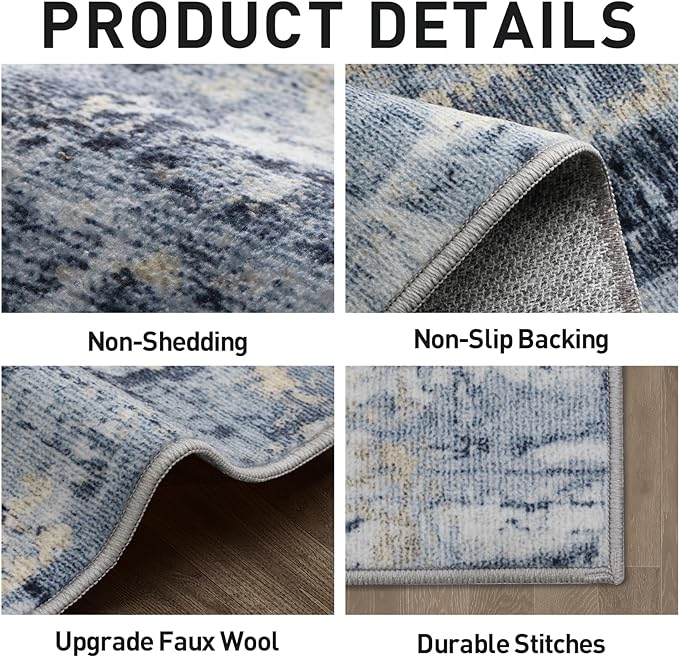8x10 Area Rugs Washable Rug: Large Modern Abstract Living Room Rug Soft - Image 5