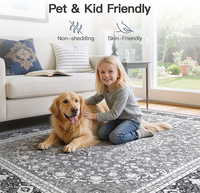 Lofus 8x10 Area Rugs for Living Room, Machine Washable Non-Slip Area Rug - Image 5