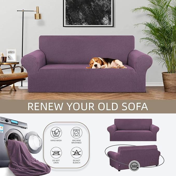 KEKUOU Stretch Loveseat Sofa Cover Slipcover, Couch Covers - Image 3
