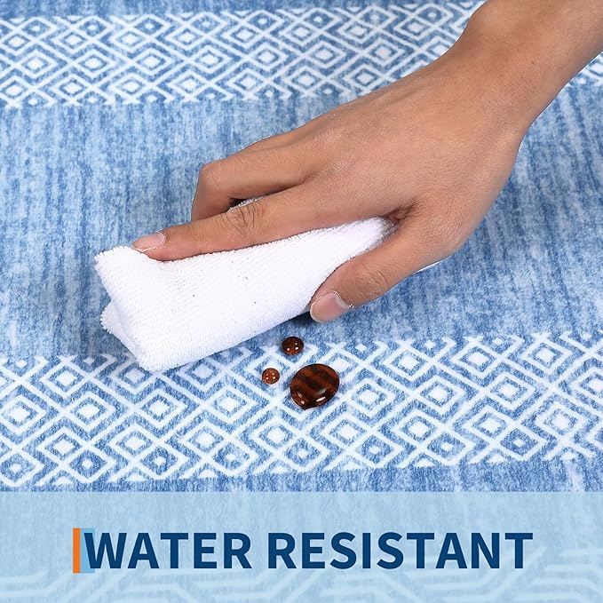 GarveeHome 2x6 Modern Bordered Runner Rug Soft Non Slip Washable Floor Carpet - Image 6