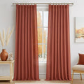 Pinch Pleated Burnt Orange Semi Sheer Curtains 102 Inches Long 2 Panels Set by PleatedDrapes