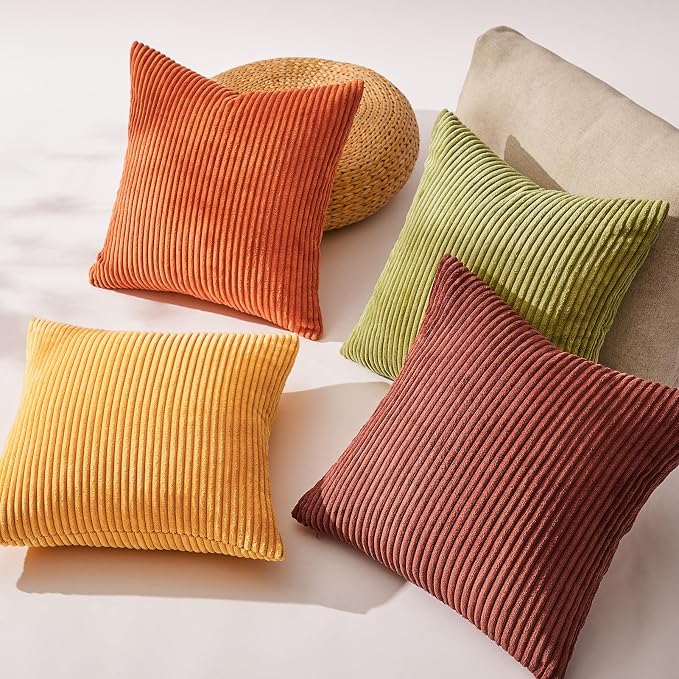 Topfinel Fall Burnt Orange Decorative Throw Pillows Covers 18x18 Inch Set of 4 - Image 5