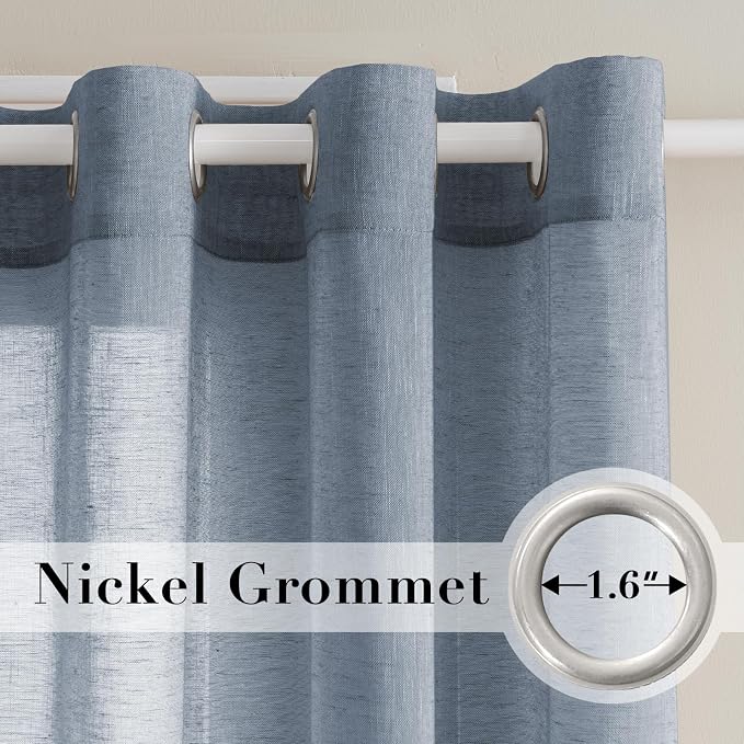 H.VERSAILTEX Linen Curtains Natural Linen Blended Curtain Panels - Image 2