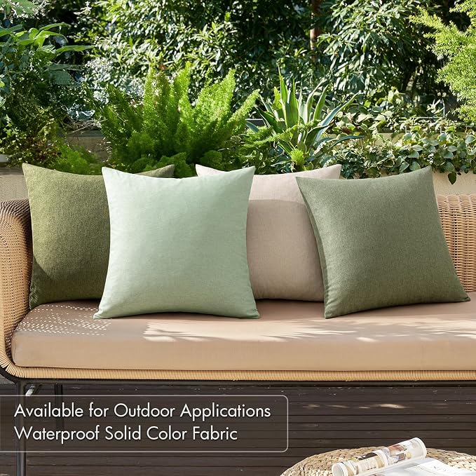 MIULEE Pack of 4 Decorative Throw Pillow Covers Linen Waterproof Pillow Covers - Image 2