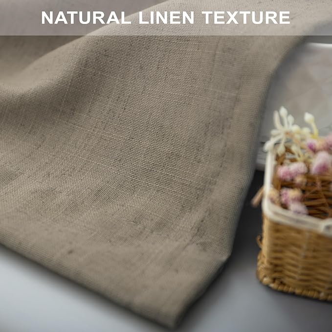 Pitalk 102 Inch Long Curtains Back Tab Linen Curtains - Image 7