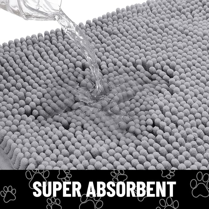 Smiry Dog Door Mat for Muddy Paws, Absorbent Dirt Trapper Non Slip Quick Dry - Image 5