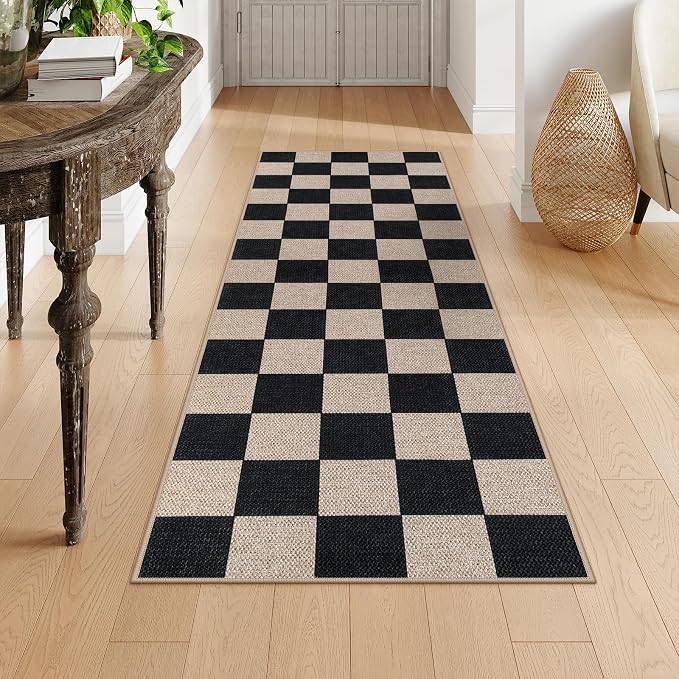 Lahome Colette Checkered Easy Jute Runner Rug, 2x6 Kitchen Runner Rug Non Slip - Image 6