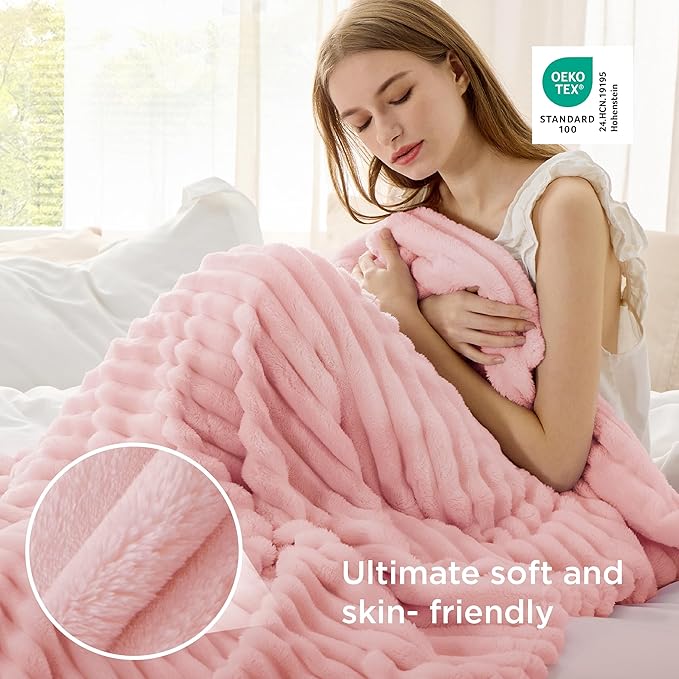 Bedsure GentleSoft Pink Throw Blanket - Image 4