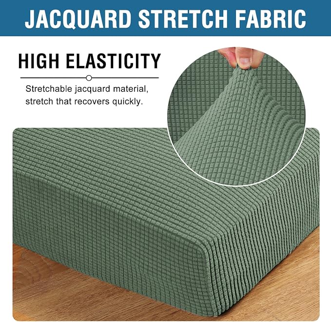 H.VERSAILTEX Super Stretch Individual Seat Sofa Covers Couch Cushion Covers - Image 4