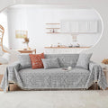 HANDONTIME Bohemian Grey and White Couch Cover by HANDONTIME
