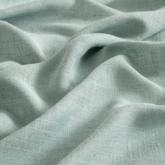 MIULEE Sea Green Linen Curtains 84 Inch Length - Image 4