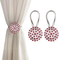 Magnetic Tiebacks for Curtains, 2 Pack Sparkling Crystal Flower Curtain by FOZUBOYO