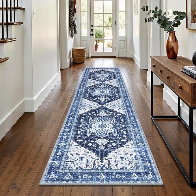 Yamaziot Washable Runner Rug, 2x8 Non-Slip Boho Vintage Hallway Rug Runner by Yamaziot