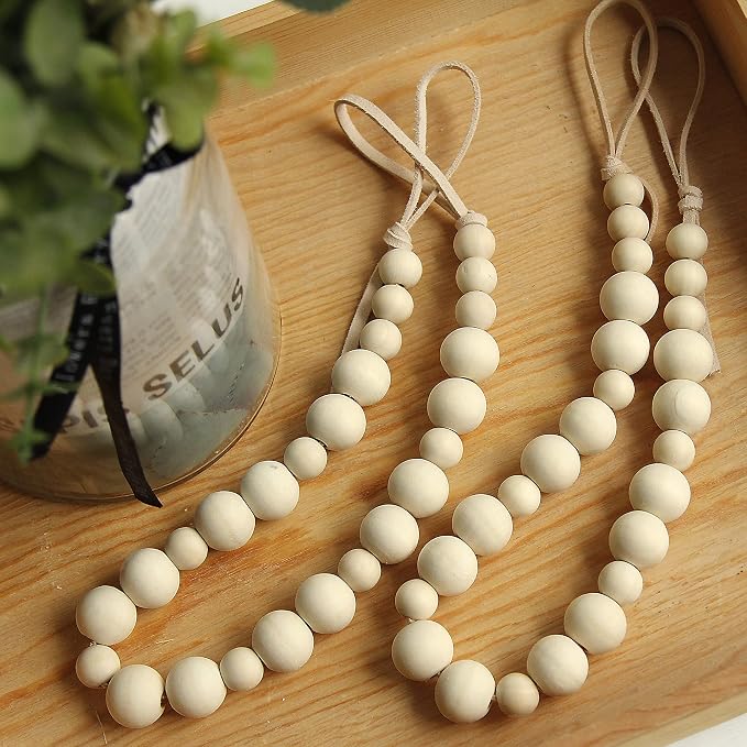 4 Pcs Wood Bead Curtain Tiebacks Curtain Ties Curtain Holdbacks Curtain Tie - Image 2