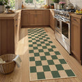 Lahome Colette Checkered Outdoor Runner Rug, 2x8 Green Kitchen Runner Rugs by Lahome