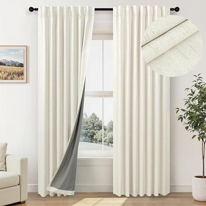 Neutral 80 Inch Nursery Blackout Curtains by Pitalk