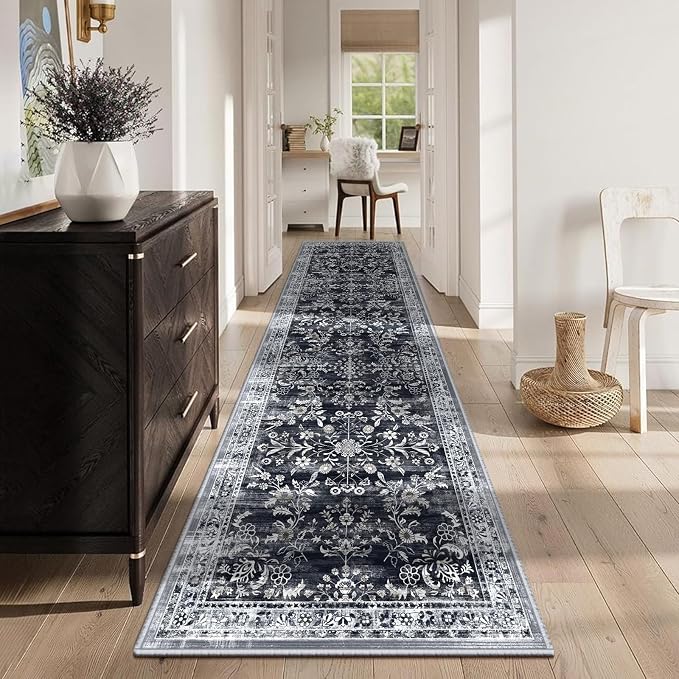 Yamaziot Washable Runner Rug 2x12 – Non Slip Boho Floral Hallway Runner Rug - Image 2
