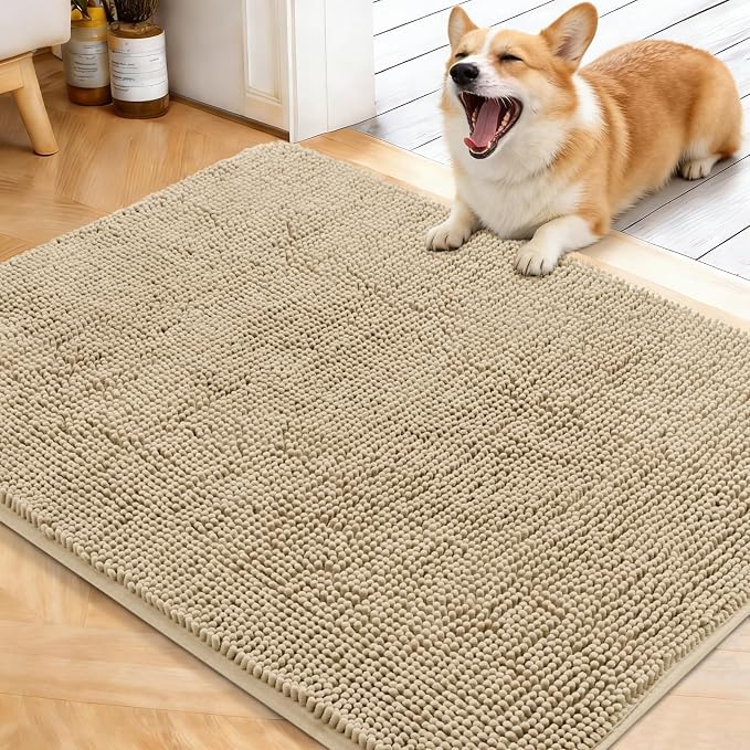 OLANLY Dog Door Mat for Muddy Paws 40x32, Absorbs Moisture and Dirt, Absorbent by OLANLY