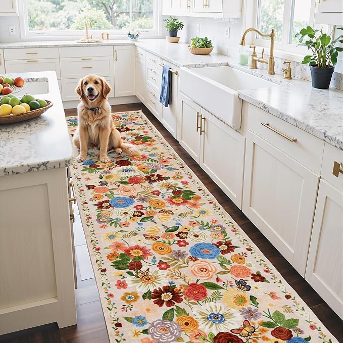 Rug for Hallways Kitchen Rug 2'6" x 14', Non Slip Washable Rugs - Image 2