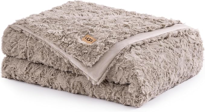 UGG Adalee Faux Fur Twin Size Blanket, Warm Cozy Blanket, Extra Large Throw by UGG