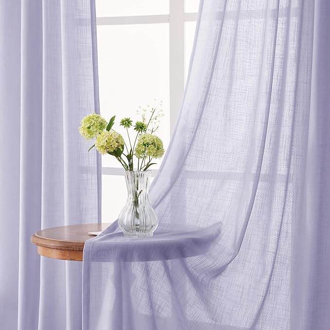 Lavender Linen Curtains Back Tab 108 Inches - Image 3