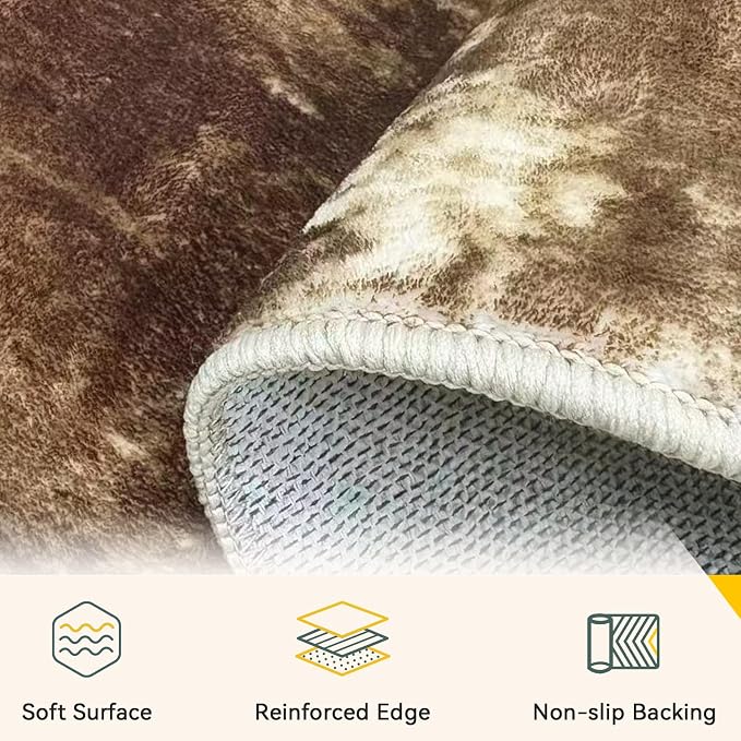 Washable Area Rugs 4'x6' Non-Slip Modern Abstract Soft - Image 4