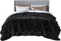 Bedsure GentleSoft Fluffy Black Blankets Queen Size by BEDSURE