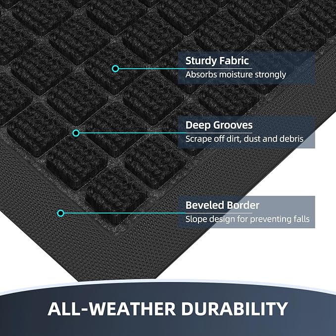 Front Door Mat Outside Entrance, Heavy Duty Waterproof Doormat | 47.5"x35.5" - Image 4