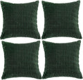 Fancy Homi 4 Packs Hunter Green Decorative Throw Pillow Covers 16x16 Inch by Fancy+Homi