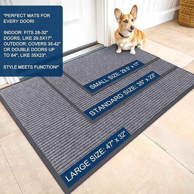 OLANLY Front Door Mat 59x30, Waterproof Heavy-Duty Indoor Outdoor Doormat | - Image 2